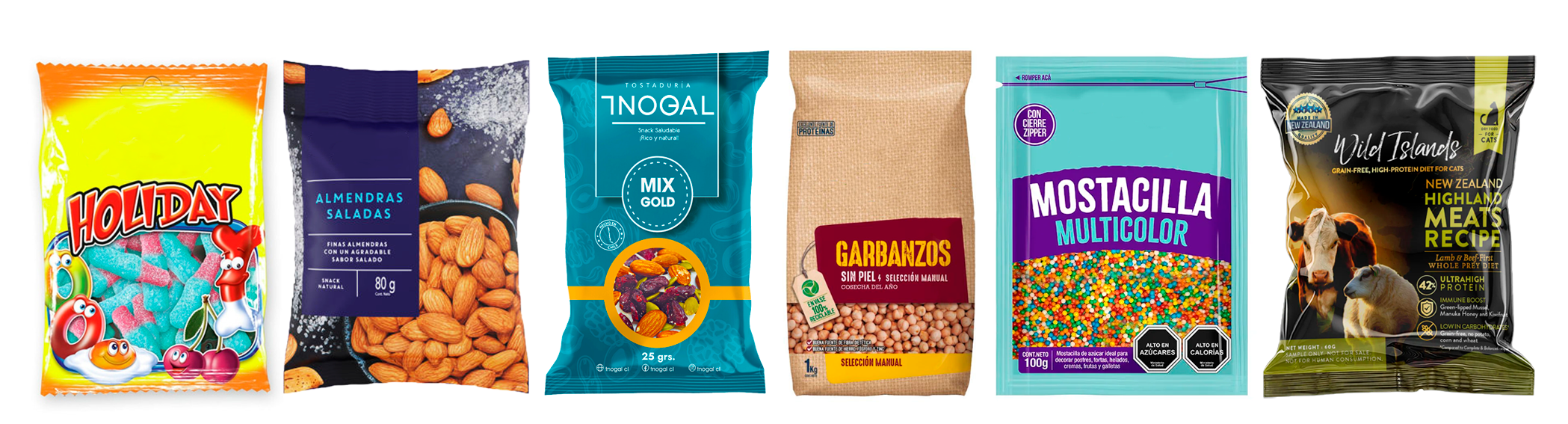 Variedad de alimentos líquidos para maquila